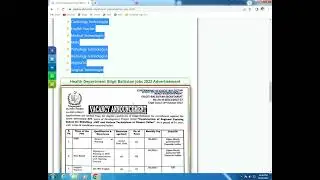 Health Department Gilgit Baltistan Jobs October 2022