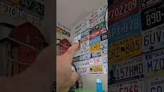 License plate wall just got bigger #garage #mancave #car #plate