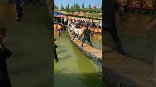 Fun at the 🥱😲💦 water park trampoline #Assument #waterpark #vlog #viral #shorts