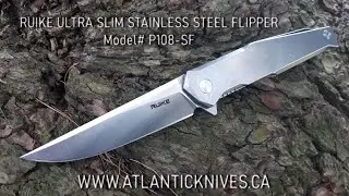 Ruike Ultra Slim Stainless Steel Flipper Knife Review - Model# P108-SF
