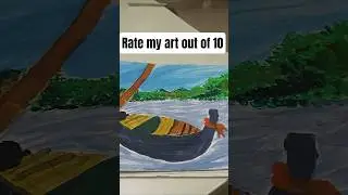 Rate my art out of 10 #boat #beach #scenery #greenary #drawing #sketch #sketching #sketchbook #water