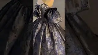 Vintage / Retro Navy Blue Printing Prom Dresses Ball Gown