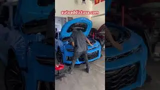 Rapid Blue Camaro ZL1 under construction @AutoAddictUSA #autoaddictusa #camaro #camarozl1