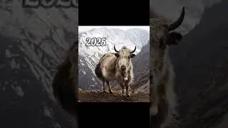 2025 Wild yak and 5000bce Wild yak || Past animals ||#shorts #trend #new #evolution #animal #today