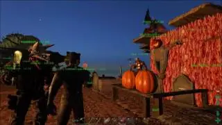 Ark: Survival Evolved S1 Episode 3 / SKELETON DINOSAUR & PUMPKIN CARVING CONTEST ( Modded