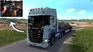 Transporting Marble Blocks -  Logitech G29 Euro Truck Simulator 2 Scania S730 Gameplay