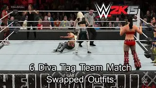 WWE 2K15 (PS4) 6 Diva Tag Team Match Swapped Attires