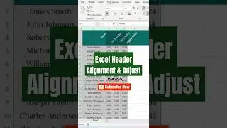 Header alignment & adjust in Excel | #alignment #header #excel