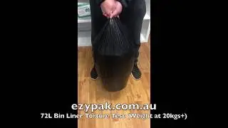 EZYPAK 72L Heavy Duty Bin Liner Garbage Bag Torture Test (Weight 20kg+) Passed Perfectly!!