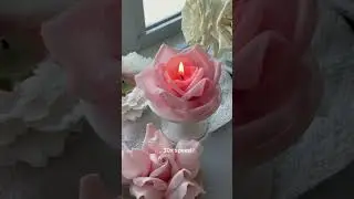 Rose candle burn timelapse #diy #candlecraft #candlemaking