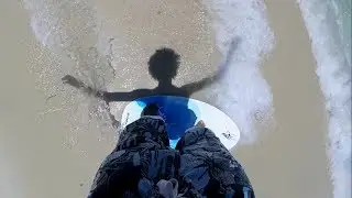 Leanring How to Frontside Shuv-it on a Skimboard (POV)