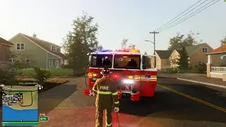 HOUSE FIRE Emergency - Flashing Lights Firefighter Response