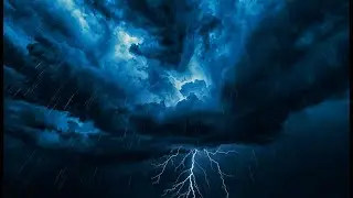 LIVE Thunderstorm & Heavy Rain 🌧️⚡ Lightning in the Dark Sky for Deep Sleep (Dark Screen)