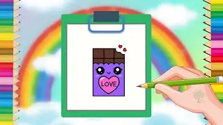 How to Draw a Cute Chocolate Bar 🍫 | Easy Chocolate Drawing Step by Step for Kids & Beginners