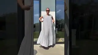 Made in Italy Izzy Pleat Maxi Swing Dress Pearl