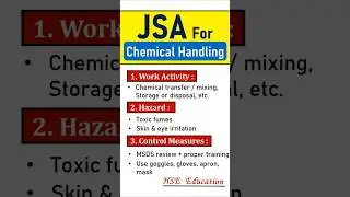 JSA for Chemical Handling | Chemical Hazards & Safety Controls |HSE Safety Training #chemicalsafety