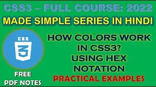 HEX COLOR PROPERTY | FREE PDF NOTES | HOW COLORS WORK IN CSS3? | FREE PDF-NOTES