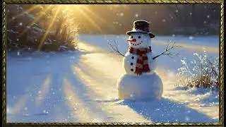 Soft Winter Breeze Across a Silent Meadow | Gold Frame TV Art | Art Screensaver for TV | Wall Art