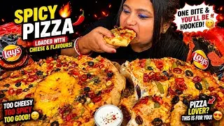 ASMR PIZZA HUT SPICY LOVERS PIZZA MUKBANG | PEOPLE EATING PIZZA ASMR | EATING SOUND