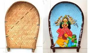 Maa Durga Clay Mural Painting | DIY Durga wall hanging