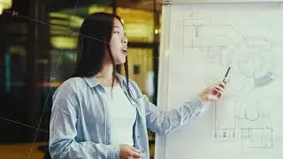 Asian businesswoman leading business training