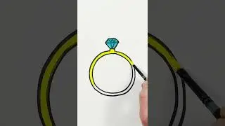 Diamond Ring Drawing and Painting for Kids  #shortsvideo #painting #art #shorts
