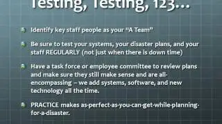 Chamber U:  Disaster Proofing