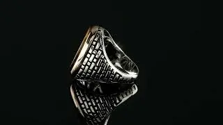 Tiger's Eye Ring - 10k Gold Plated 925 Sterling Silver Mens LARGE Ring Size 7-13 Pinky