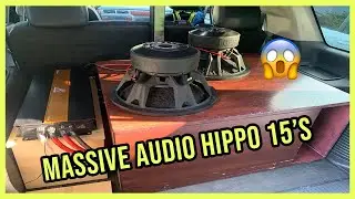 2 MASSIVE AUDIO HIPPO 15'S ON 4000 WATTS IN CHEVY TAHOE! MIRROR FLEXING!