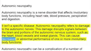 Autonomic neuropathy