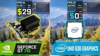 GT 710 vs Intel UHD 630 - Test in 7 Games