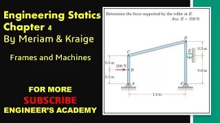 Determine the forces supported by the roller at E.  Frames and Machines | Engineers Academy