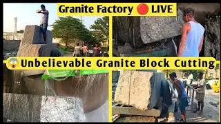 🚚Heavy Machine Cutting Granite Blocks LIVE 🚜 | Granite Factory Live - Block to Slab Cutting | 