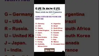 G20 COUNTRIES IS NOW G21