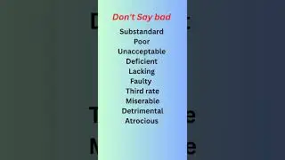 Synonyms of Bad || Ways to say bad || English speaking || Spoken English