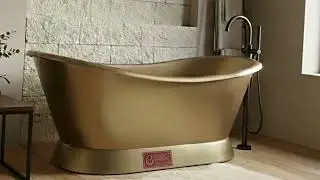 🛁✨ Slanting Base Brass Bathtub | Brushed Full Brass Finish | Luxury Vintage Bathroom Centerpiece ✨🏛️