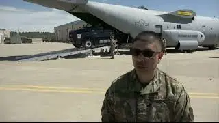 Wyoming Air National Guard practices moving a kitchen... a mobile one.