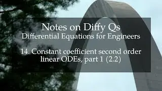 14. Constant coefficient second order linear ODEs, part 1 (Notes on Diffy Qs, 2.2)