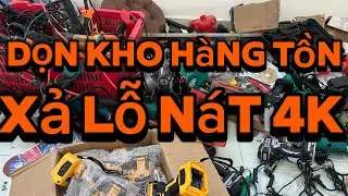 Thanh lý lô đồ cũ lộn xộn 4k dây hàn, máy khoan, pin 20cell, mài pin, kìm bấm nhật, máy laze