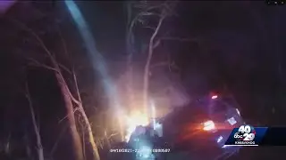 Tontitown police officers save woman from burning car after a police pursuit