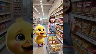 The little duck accompanies the little owner to go shopping.#shorts #duck #cuteanimals #cartoon