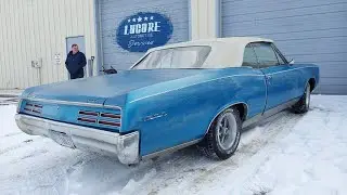 Прекрасный синий кабриолет GTO 1967 года выпуска, сохранившийся в отличном состоянии! ПЕРВЫЙ ВЗГЛЯД!
