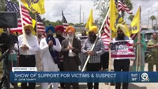 Sikh community hold prayer service outside St. Lucie Co. jail to support victims, suspect