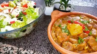 فول اليابس (منكوب) على طريقتي لذيذ وبنيين مع سلاطة رائعة ياسلام 