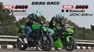 2026 Kawasaki ZX6R VS 2026 kawasaki Z900.|| Drag Race comparison.🔥|| zx10R,6r and z900 Full throttle