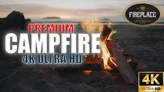 Premium Campfire | Burning, crackling fire and nature sounds | No music | 10 hours | Ultra HD 4K.
