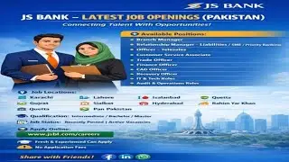 Latest JS BANK Jobs 2026 For Fresh & Experience in Pakistan- Qualifications Inter, Graduate & Master
