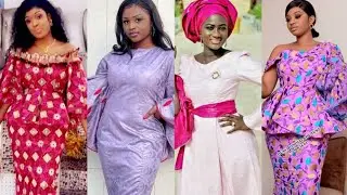 Jolie Mod&egrave;le De Taille Basse, Mod&egrave;le Robe Marini&egrave;re Voile Brod&eacute; Et Bazin En Mode Styl&eacute;e