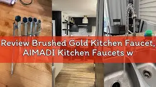 Review Brushed Gold Kitchen Faucet, AIMADI Kitchen Faucets with Pull Down Sprayer Single Handle One