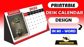 2023 Printable Desk Calendar Design in ms-word.
